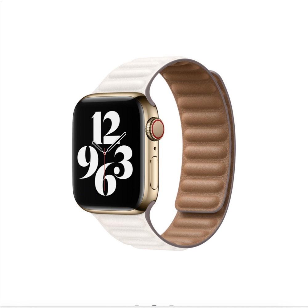 Apple Watch Band Leather Link Chalk color S/M